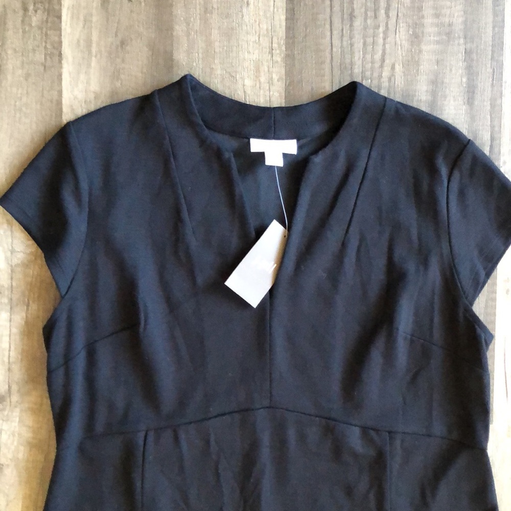 J. Jill Black Cap Sleeve V Neck Rayon Dress Small Petite NEW - Picture 3 of 9